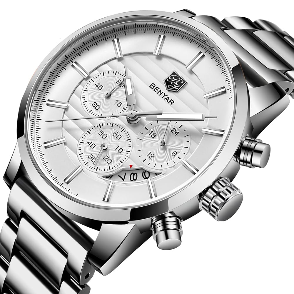 Foto 3 pulgar | Reloj Benyar Quartz Chronograph Impermeable Para Hombre - Venta Internacional.