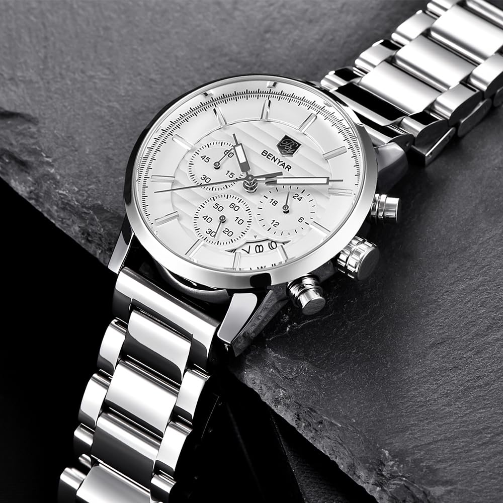 Foto 6 pulgar | Reloj Benyar Quartz Chronograph Impermeable Para Hombre - Venta Internacional.