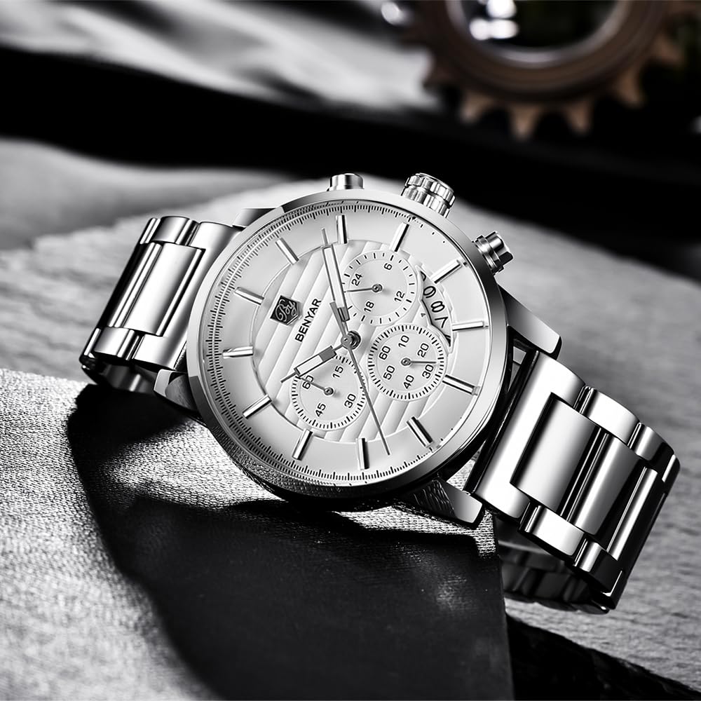 Foto 7 pulgar | Reloj Benyar Quartz Chronograph Impermeable Para Hombre - Venta Internacional.