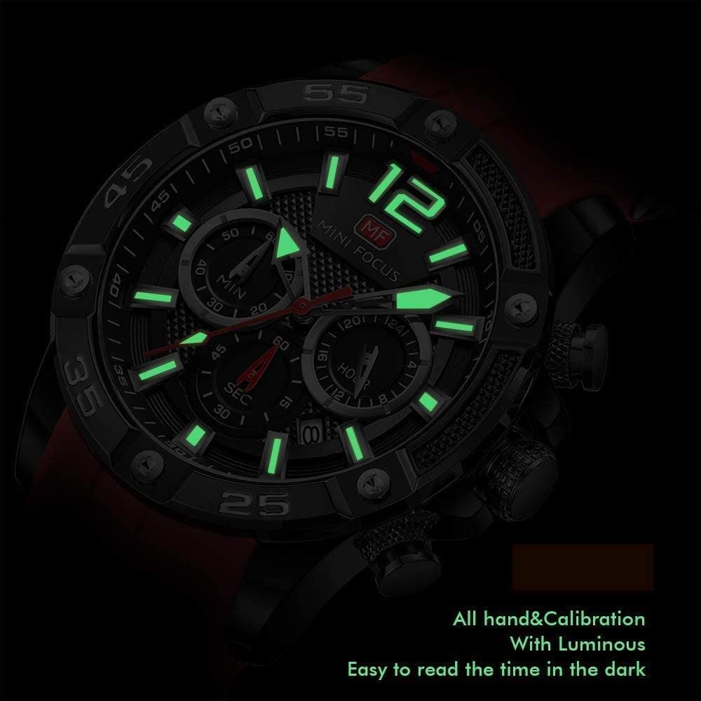 Foto 5 pulgar | Reloj Aimes, Elegante Cronógrafo Analógico De Cuarzo Rojo Para Hombre - Venta Internacional.