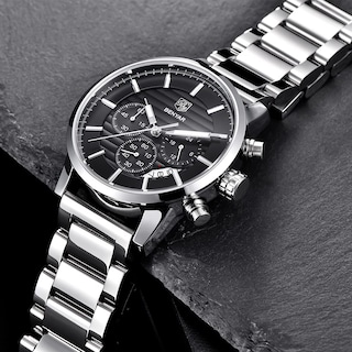 Foto 3 | Reloj By Benyar De Acero Inoxidable Impermeable Para Hombre Con Correa De Piel - Venta Internacional.