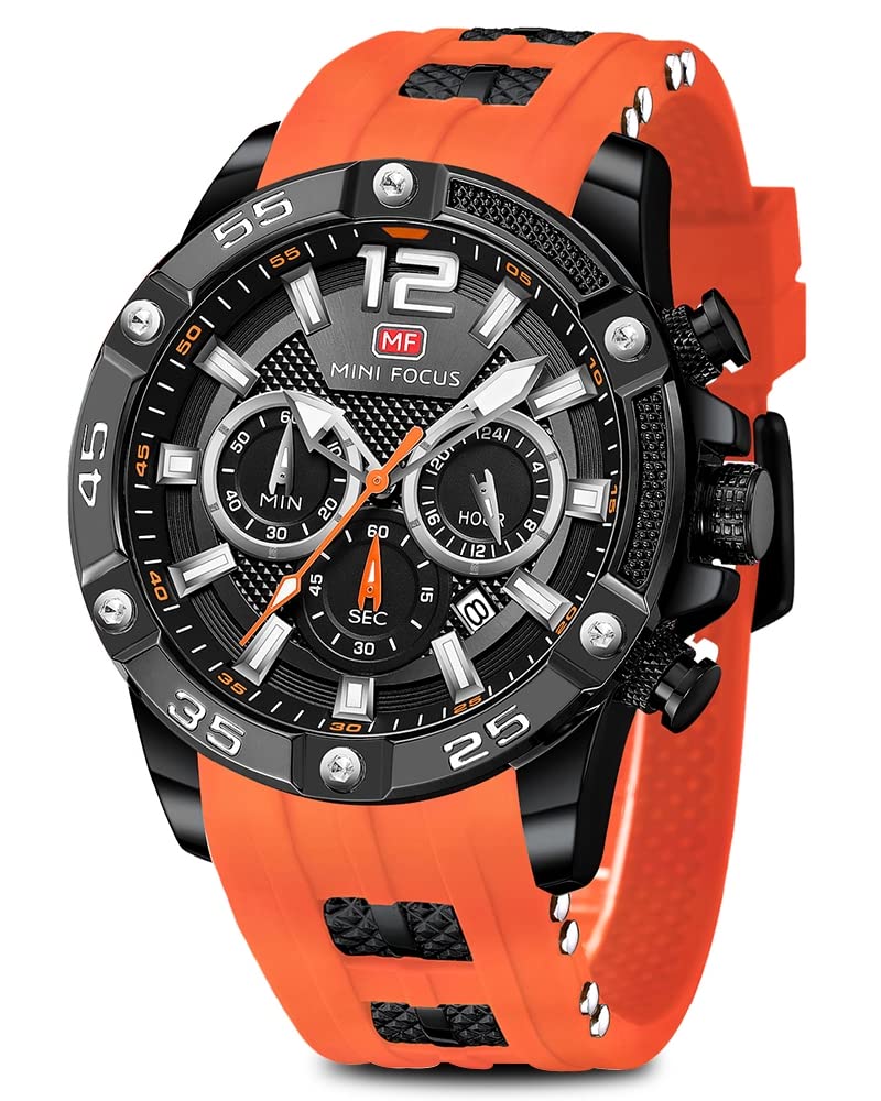 Foto 2 pulgar | Reloj Aimes Con Cronógrafo Deportivo Analógico De Cuarzo Para Hombre, Color Naranja - Venta Internacional.