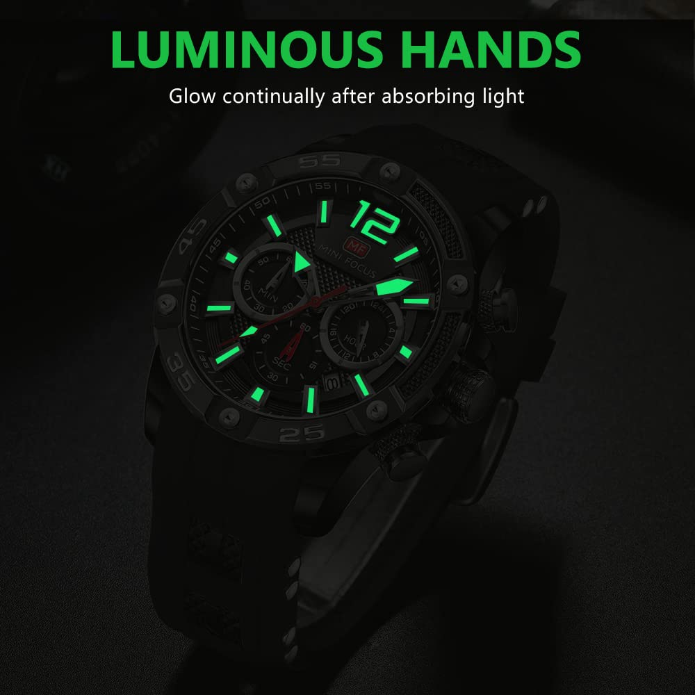 Foto 5 | Reloj Aimes Para Hombre, Cronógrafo A2-black, De Silicona Impermeable - Venta Internacional.