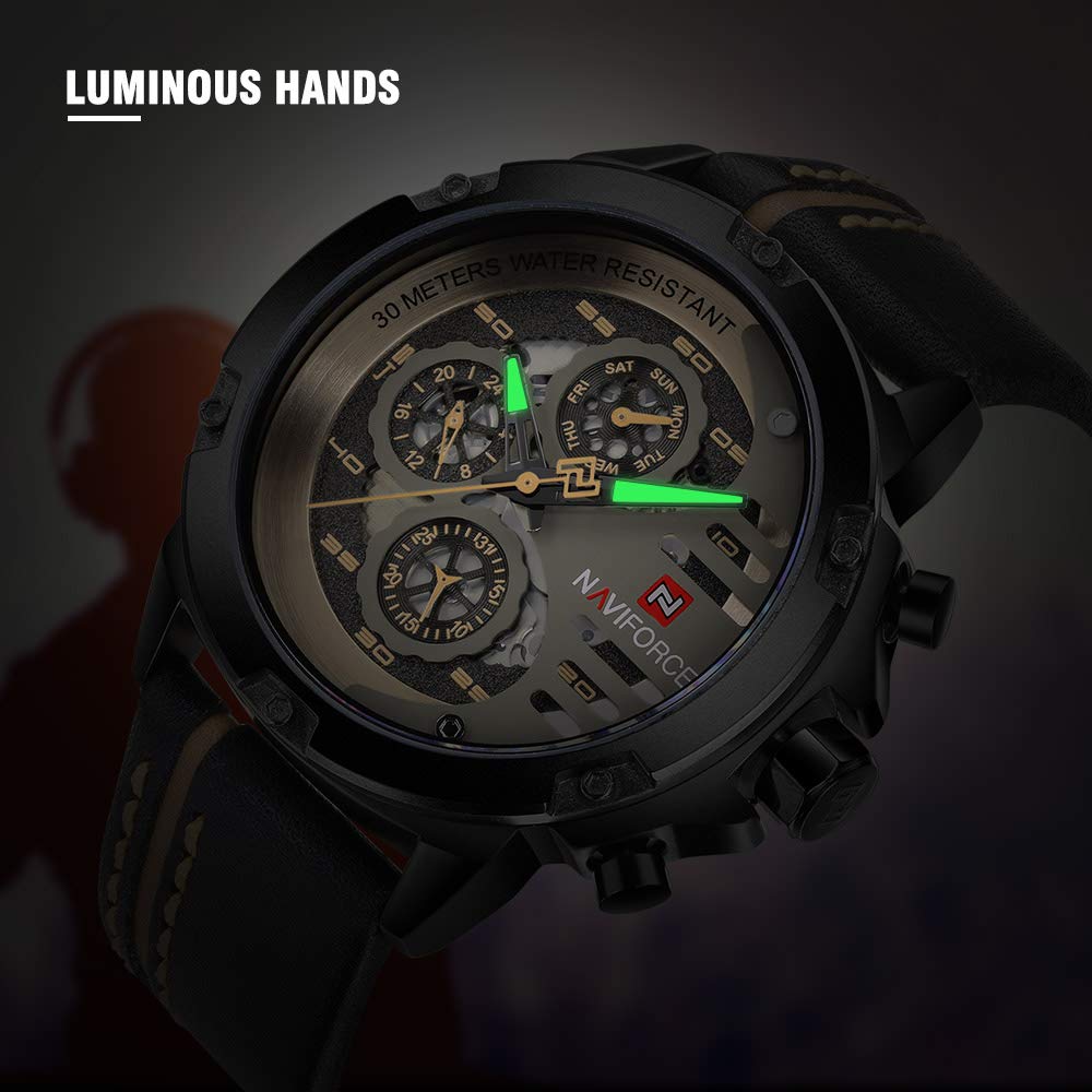 Foto 7 pulgar | Reloj Naviforce Sport Military Waterproof Para Hombre De Piel - Venta Internacional.