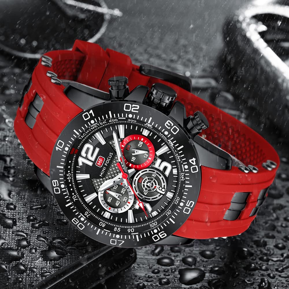 Foto 3 pulgar | Reloj Aimes Para Hombre, Deportivo, Militar, Impermeable, Cronógrafo Rojo - Venta Internacional.