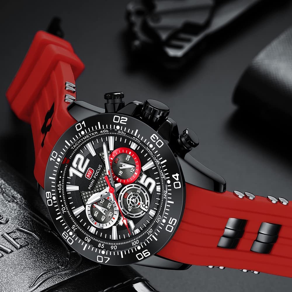 Foto 7 pulgar | Reloj Aimes Para Hombre, Deportivo, Militar, Impermeable, Cronógrafo Rojo - Venta Internacional.