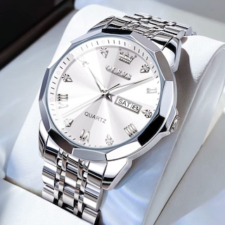 Foto 5 | Reloj De Pulsera Olevs Para Hombre Analógico De Cuarzo Y Acero Inoxidable - Venta Internacional.