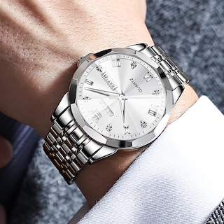 Foto 7 | Reloj De Pulsera Olevs Para Hombre Analógico De Cuarzo Y Acero Inoxidable - Venta Internacional.