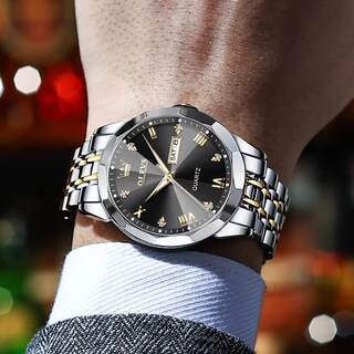 Foto 4 | Reloj De Pulsera Olevs Para Hombre Analógico De Cuarzo Y Acero Inoxidable - Venta Internacional.