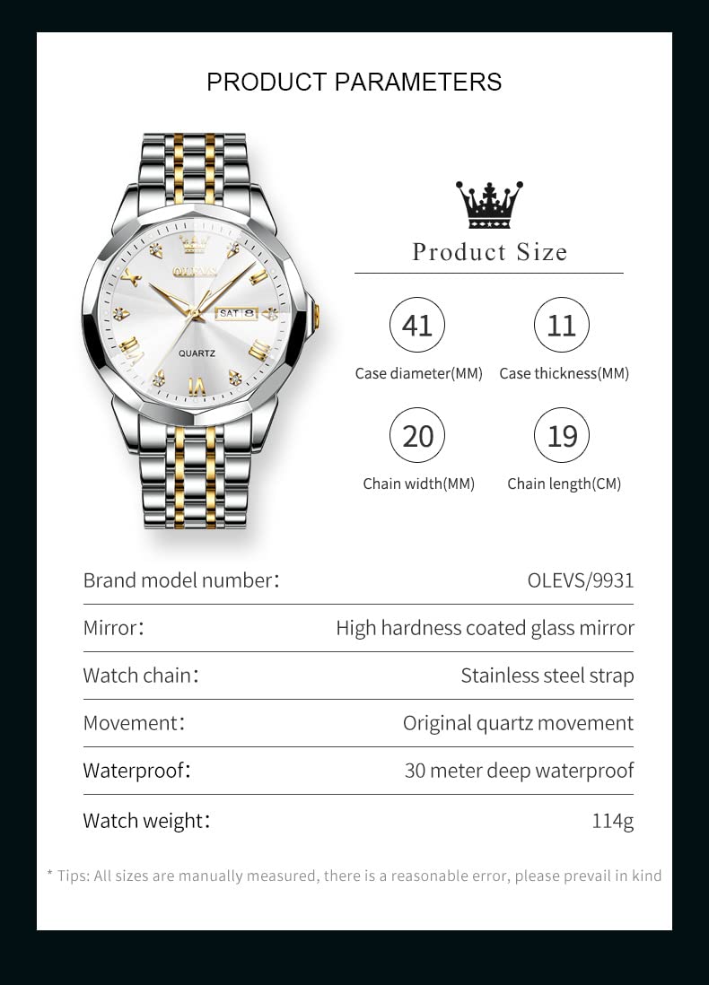Foto 5 | Reloj De Pulsera Olevs Para Hombre Analógico De Cuarzo Y Acero Inoxidable - Venta Internacional.