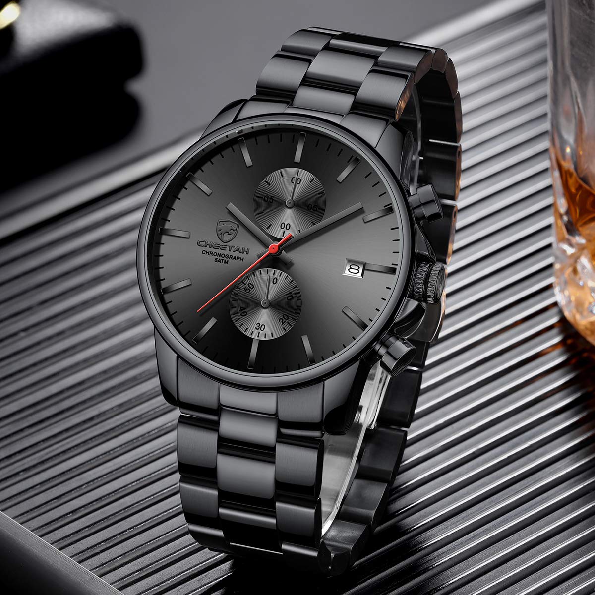 Foto 5 | Reloj Golden Hour Con Cronógrafo De Acero Inoxidable Para Hombre, 30 M Wr - Venta Internacional.