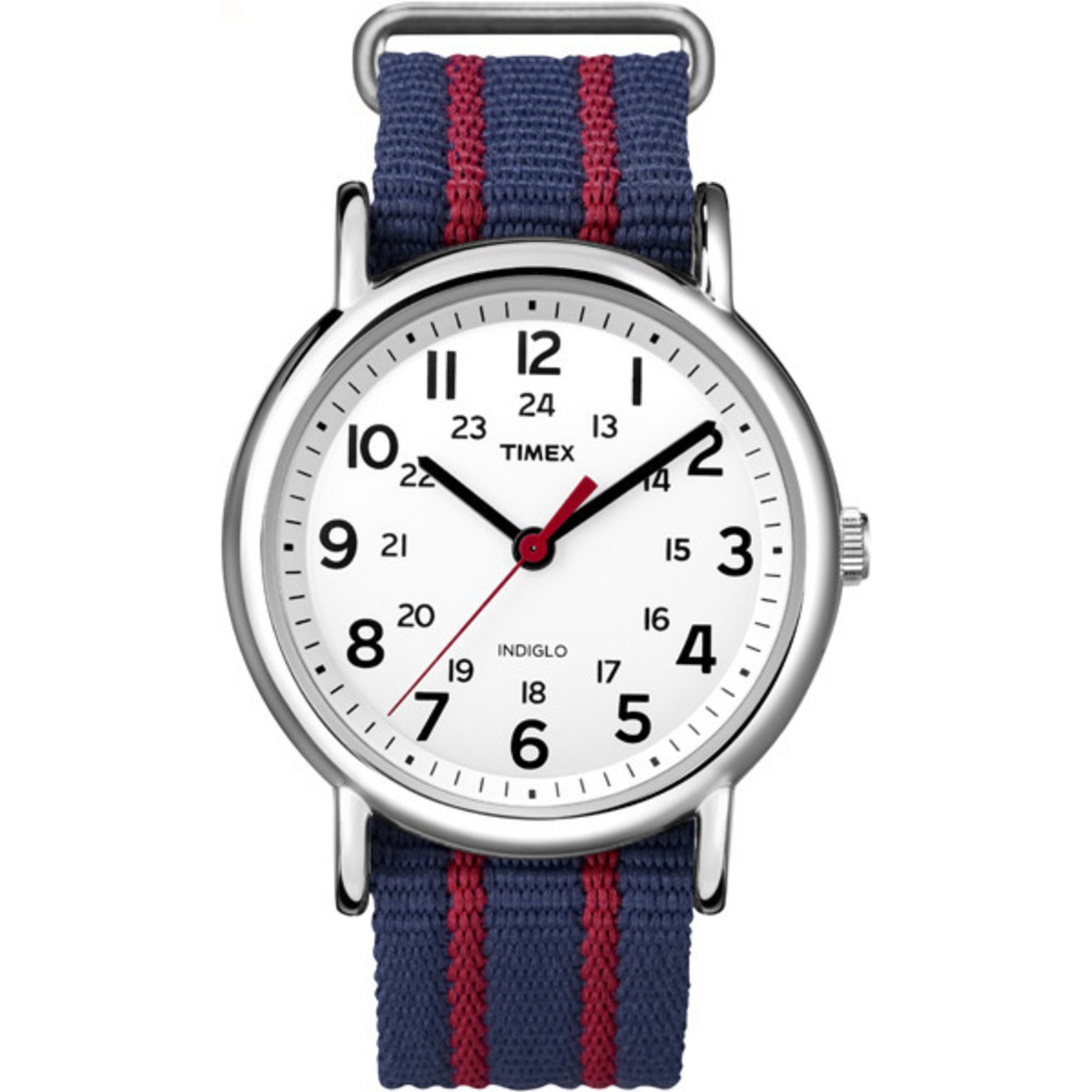 Foto 1 | Reloj Timex Weekender Stripe T2n747 Con Correa Roja/azul - Venta Internacional.