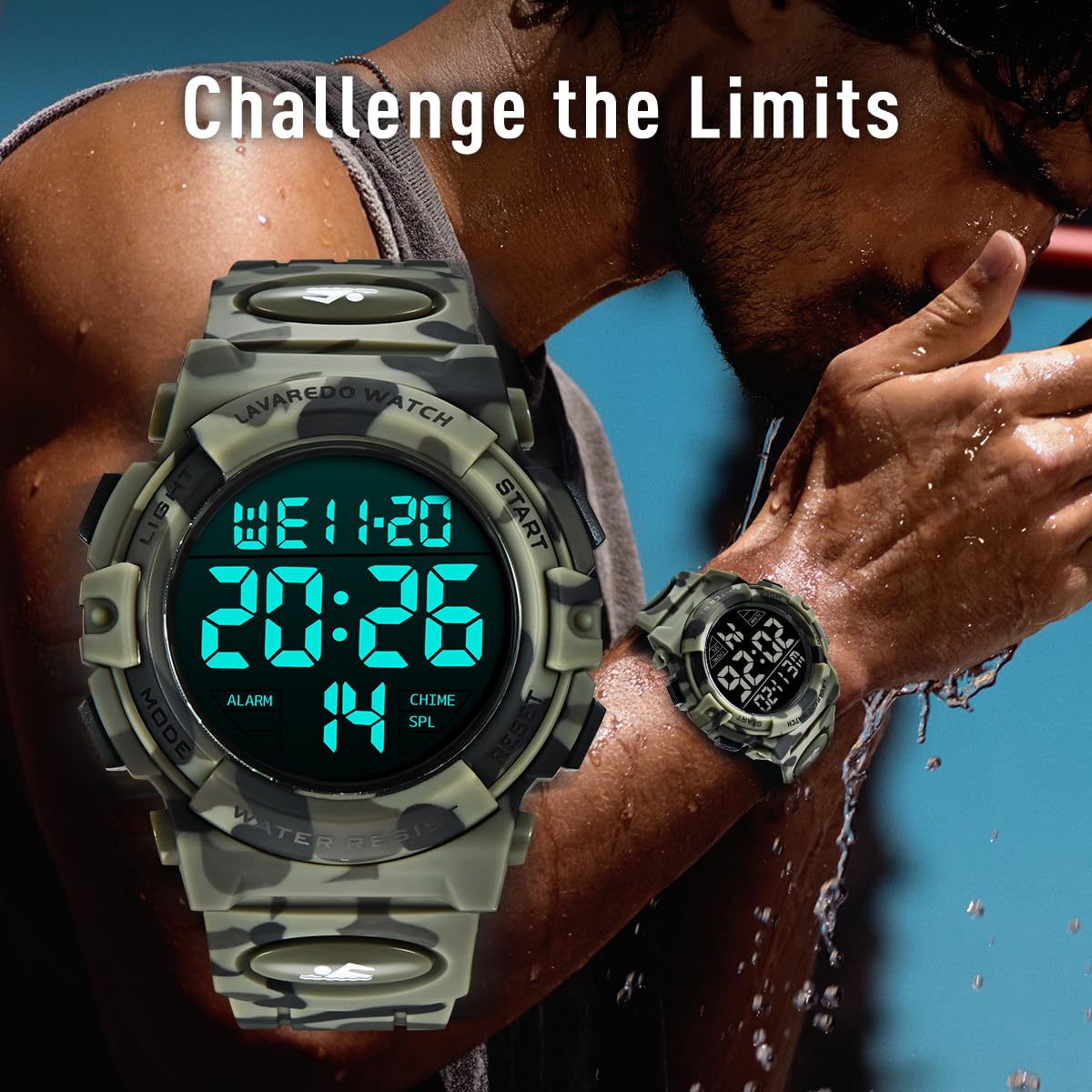 Foto 3 pulgar | Reloj L Lavaredo Lavaredo Para Hombre, Digital, Deportivo, Impermeable - Venta Internacional.