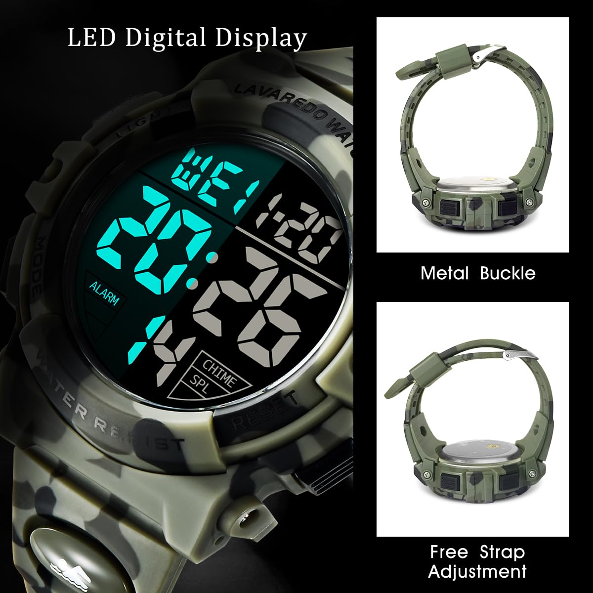 Foto 6 pulgar | Reloj L Lavaredo Lavaredo Para Hombre, Digital, Deportivo, Impermeable - Venta Internacional.