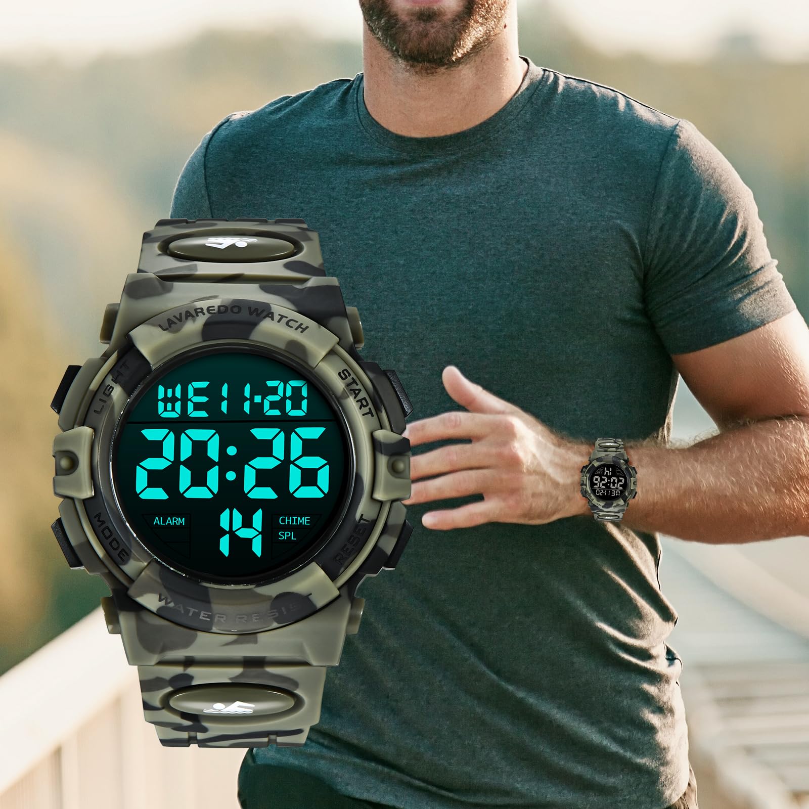 Foto 6 | Reloj L Lavaredo Lavaredo Para Hombre, Digital, Deportivo, Impermeable - Venta Internacional.