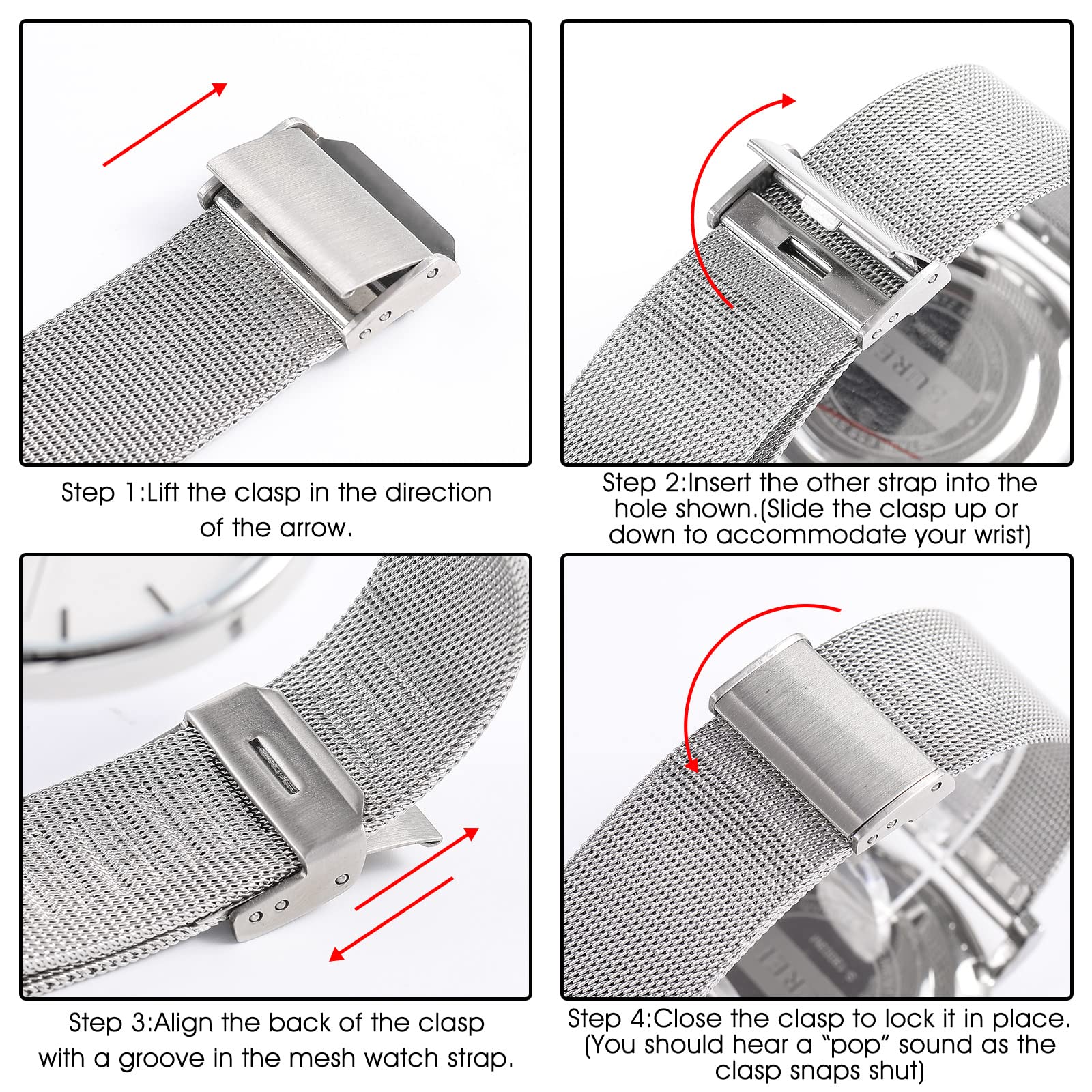 Foto 5 pulgar | Reloj Burei Fashion Minimalista Con Fecha Analógica De Acero Inoxidable - Venta Internacional.