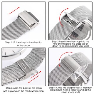 Foto 4 | Reloj Burei Fashion Minimalista Con Fecha Analógica De Acero Inoxidable - Venta Internacional.