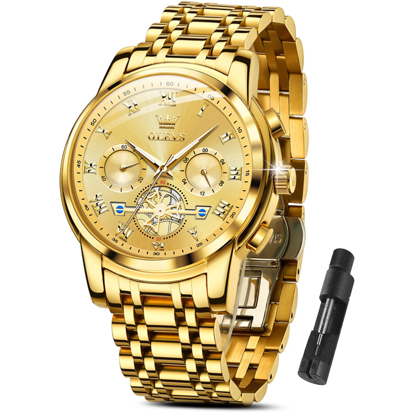 Reloj Olevs Chronograph Luxury De Acero Inoxidable Para Hombre - Venta Internacional.
