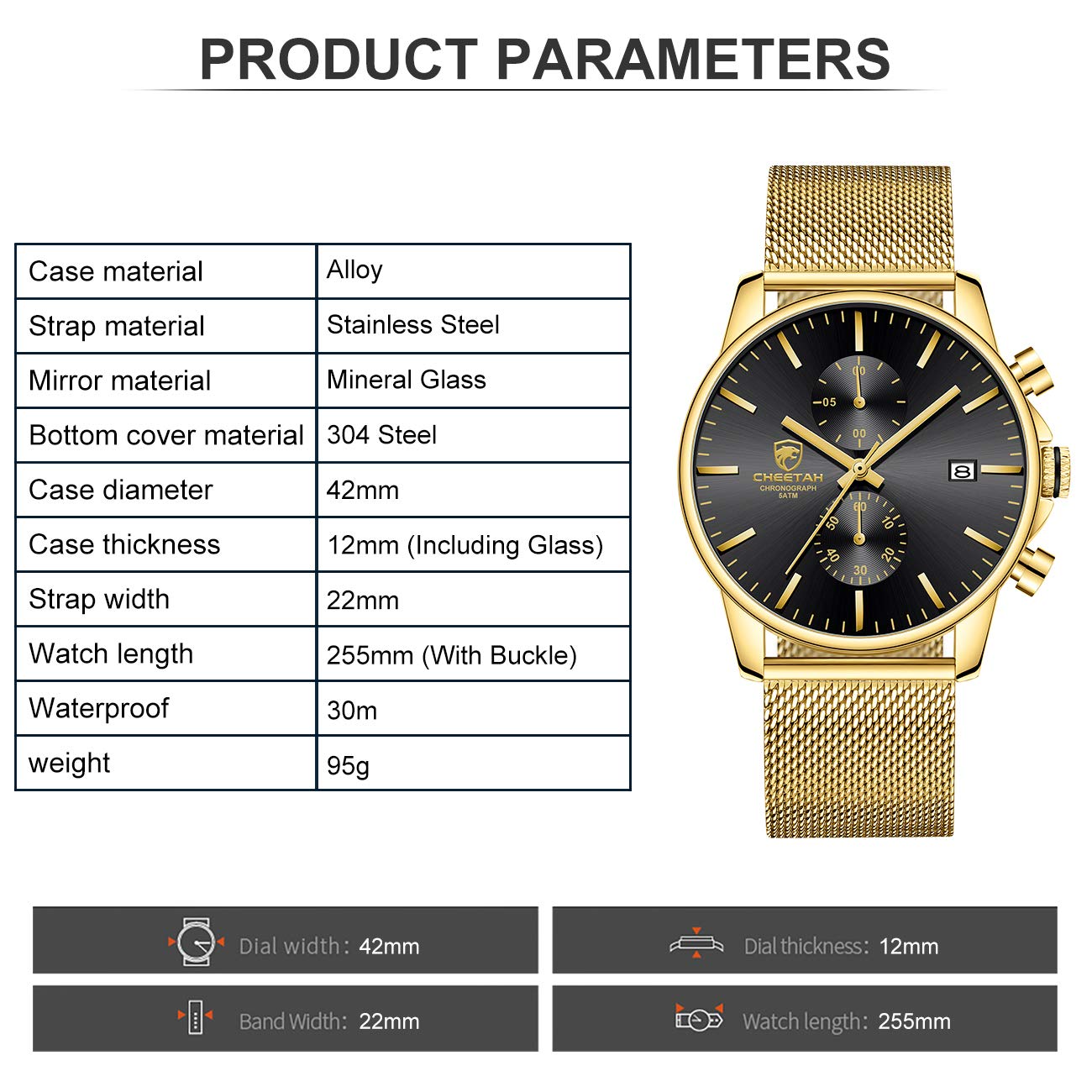 Foto 5 pulgar | Reloj Golden Hour Fashion Sleek Minimalist Para Hombre - Venta Internacional.