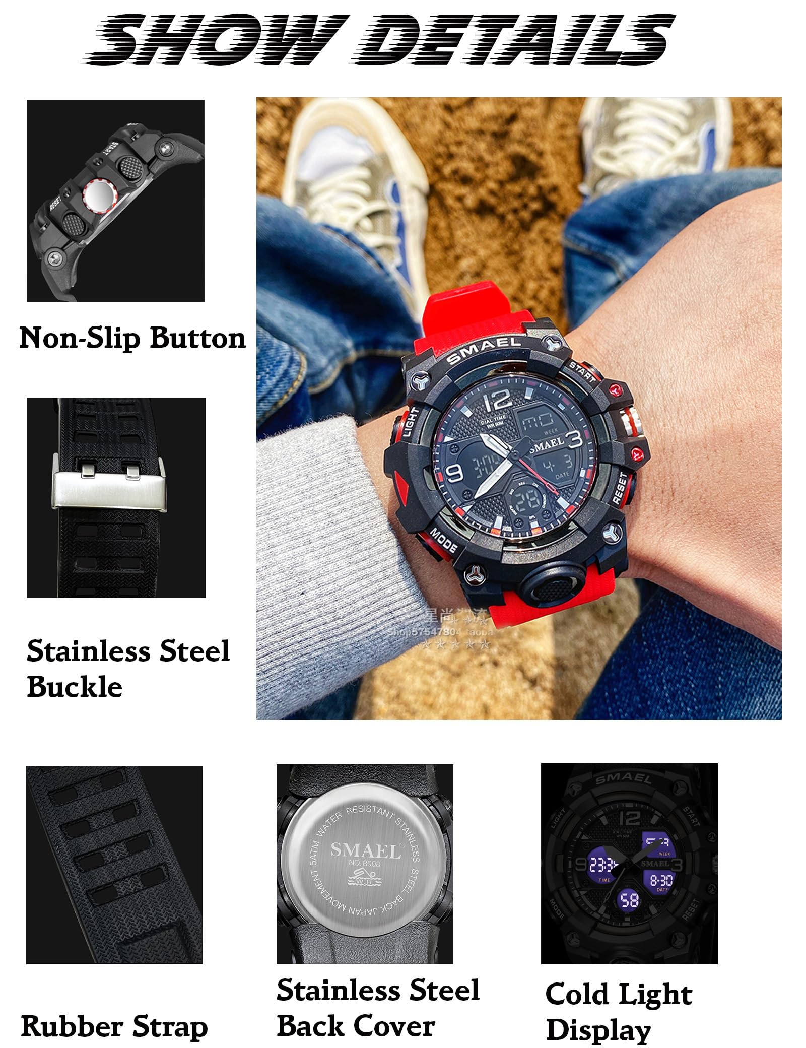 Foto 5 pulgar | Reloj Gosasa S-shock Led Digital Impermeable Para Hombre - Venta Internacional.