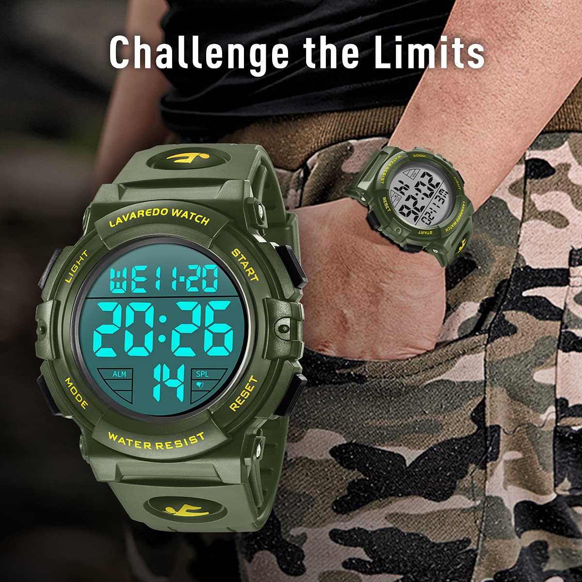 Foto 3 pulgar | Reloj Deportivo Digital L Lavaredo Para Hombre, Resistente Al Agua, 50 M - Venta Internacional.