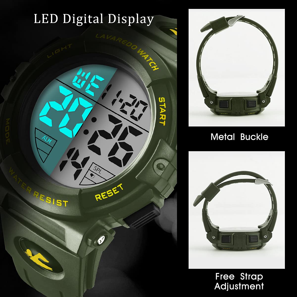 Foto 5 pulgar | Reloj Deportivo Digital L Lavaredo Para Hombre, Resistente Al Agua, 50 M - Venta Internacional.