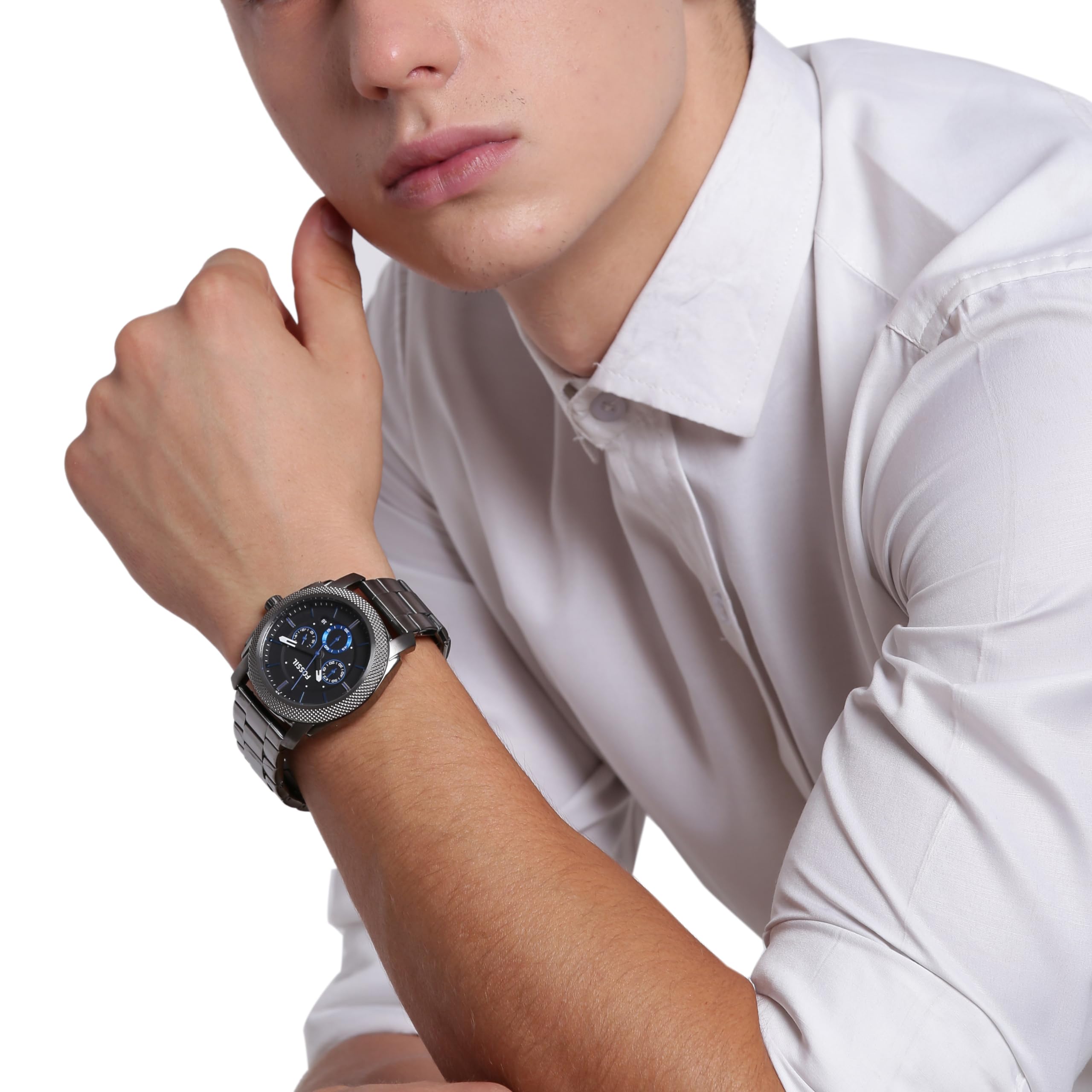 Foto 7 pulgar | Reloj Fossil Para Hombre Fs4931 De Acero Inoxidable Ahumado - Venta Internacional.