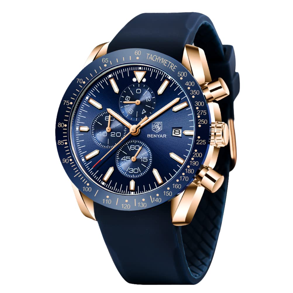 Reloj By Benyar Chronograph Quartz Para Hombre, Resistente Al Agua Hasta 35 M - Venta Internacional.
