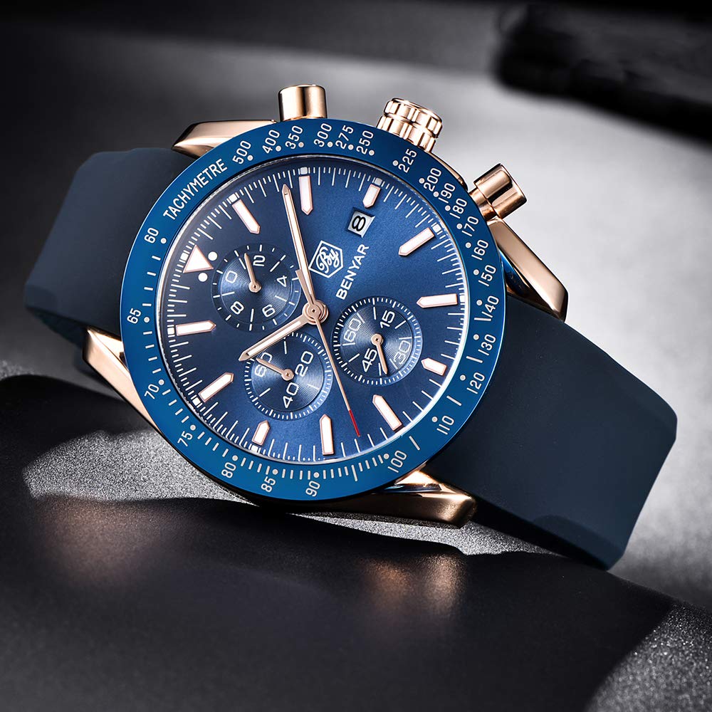 Foto 8 pulgar | Reloj By Benyar Chronograph Quartz Para Hombre, Resistente Al Agua Hasta 35 M - Venta Internacional.