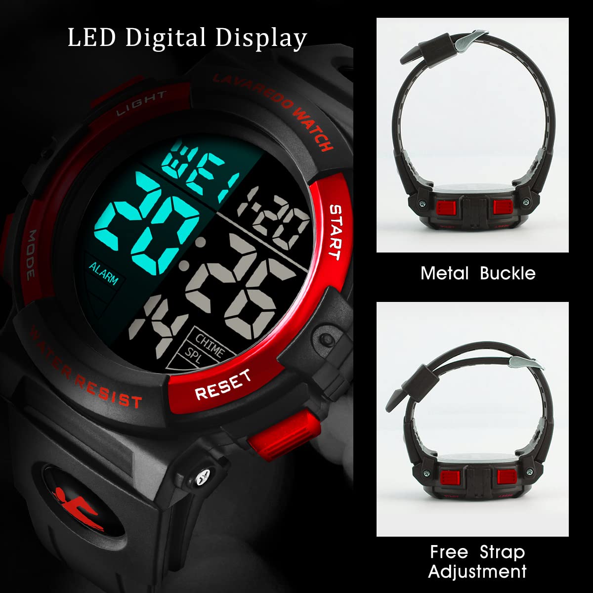 Foto 4 pulgar | Reloj L Lavaredo Digital Sports, Cronógrafo Impermeable Para Hombre - Venta Internacional.
