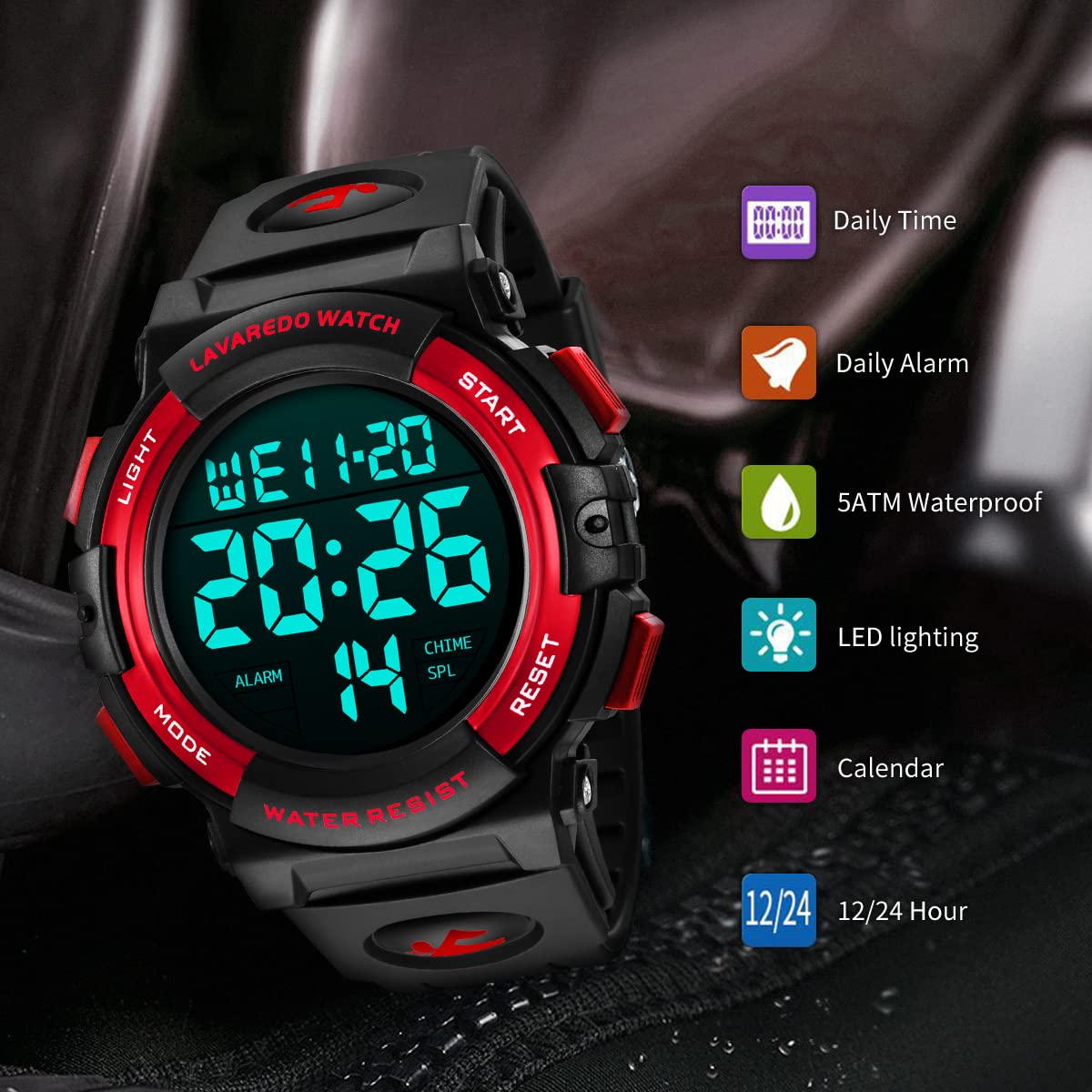 Foto 6 pulgar | Reloj L Lavaredo Digital Sports, Cronógrafo Impermeable Para Hombre - Venta Internacional.
