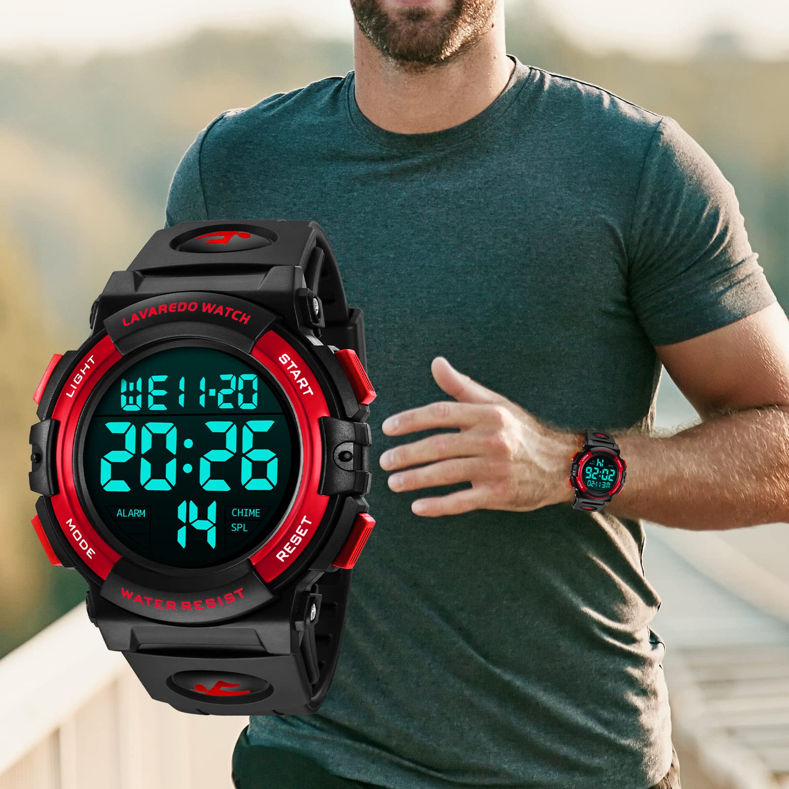 Foto 7 pulgar | Reloj L Lavaredo Digital Sports, Cronógrafo Impermeable Para Hombre - Venta Internacional.