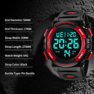 Foto 7 | Reloj L Lavaredo Digital Sports, Cronógrafo Impermeable Para Hombre - Venta Internacional.