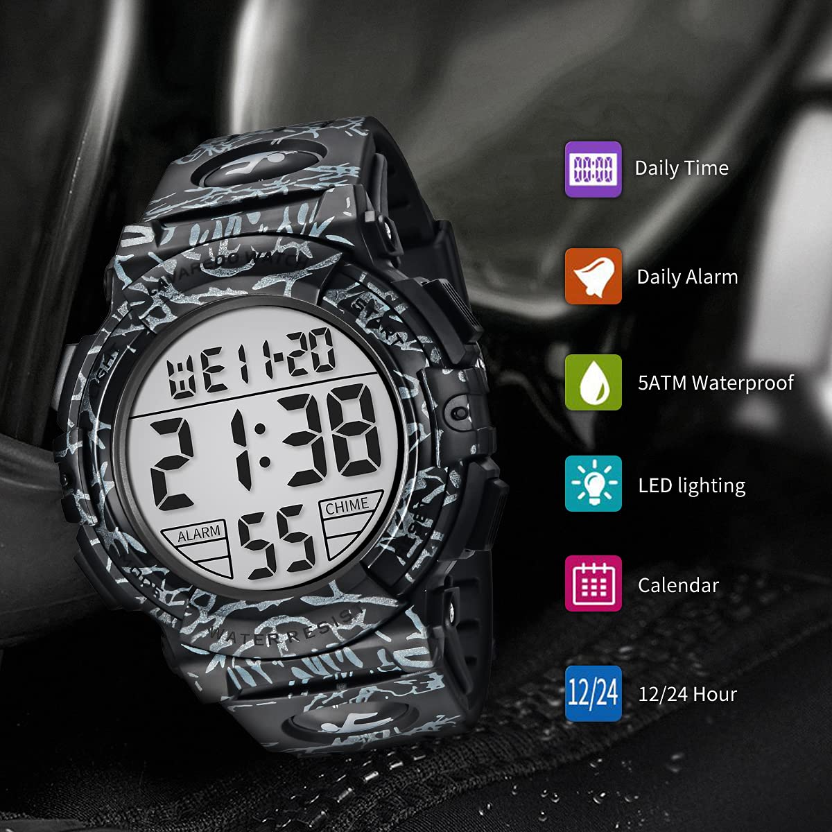 Foto 6 pulgar | Reloj L Lavaredo Digital Sports, Resistente Al Agua, 50 M, Para Hombre - Venta Internacional.