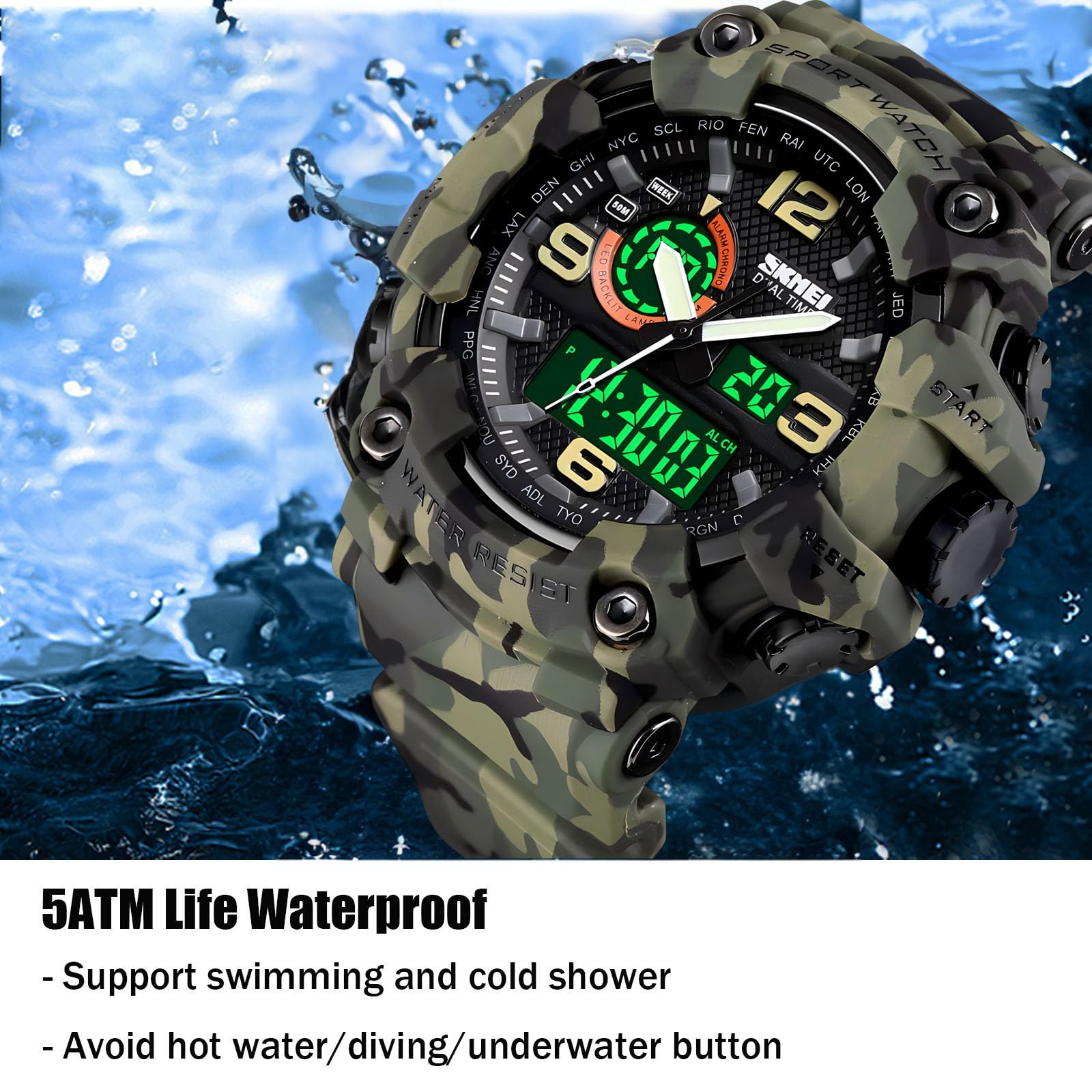 Foto 4 | Reloj Gosasa Para Hombre, Con Cara Grande, Para Deportes Al Aire Libre, Impermeable - Venta Internacional.