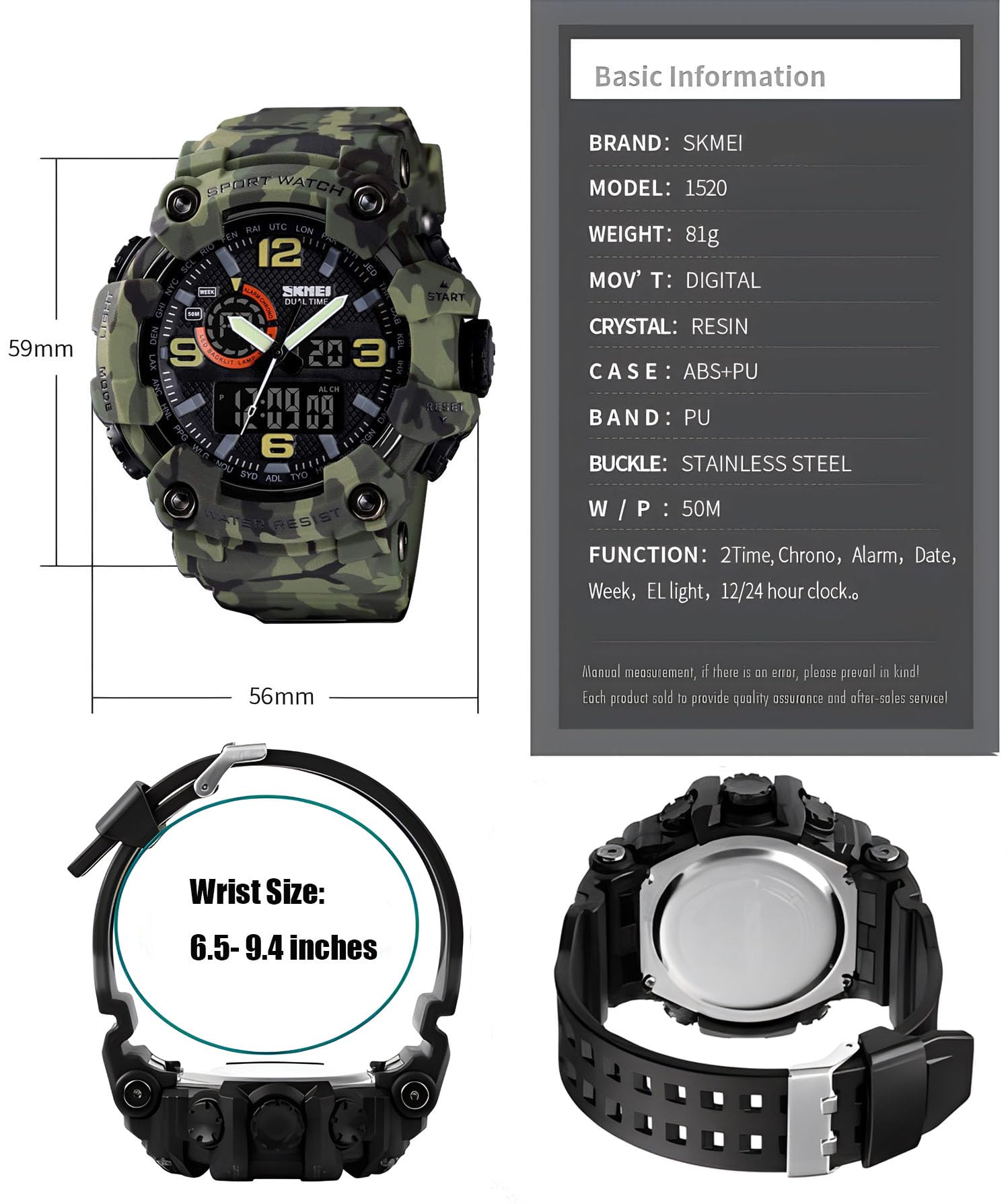 Foto 6 | Reloj Gosasa Para Hombre, Con Cara Grande, Para Deportes Al Aire Libre, Impermeable - Venta Internacional.