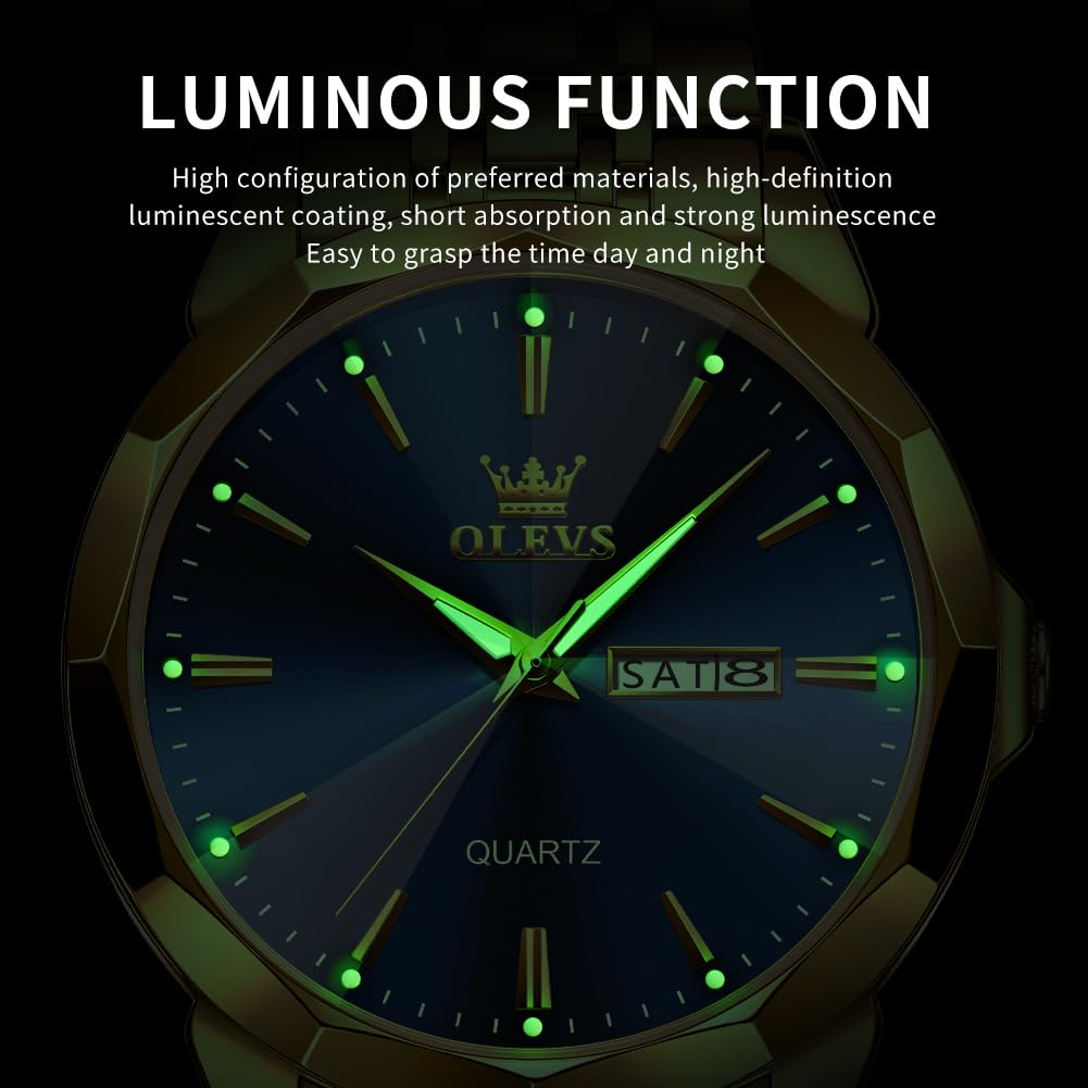 Foto 7 pulgar | Reloj Olevs De Cuarzo Analógico, Vestido De Negocios Fácil De Leer Para Hombre - Venta Internacional.