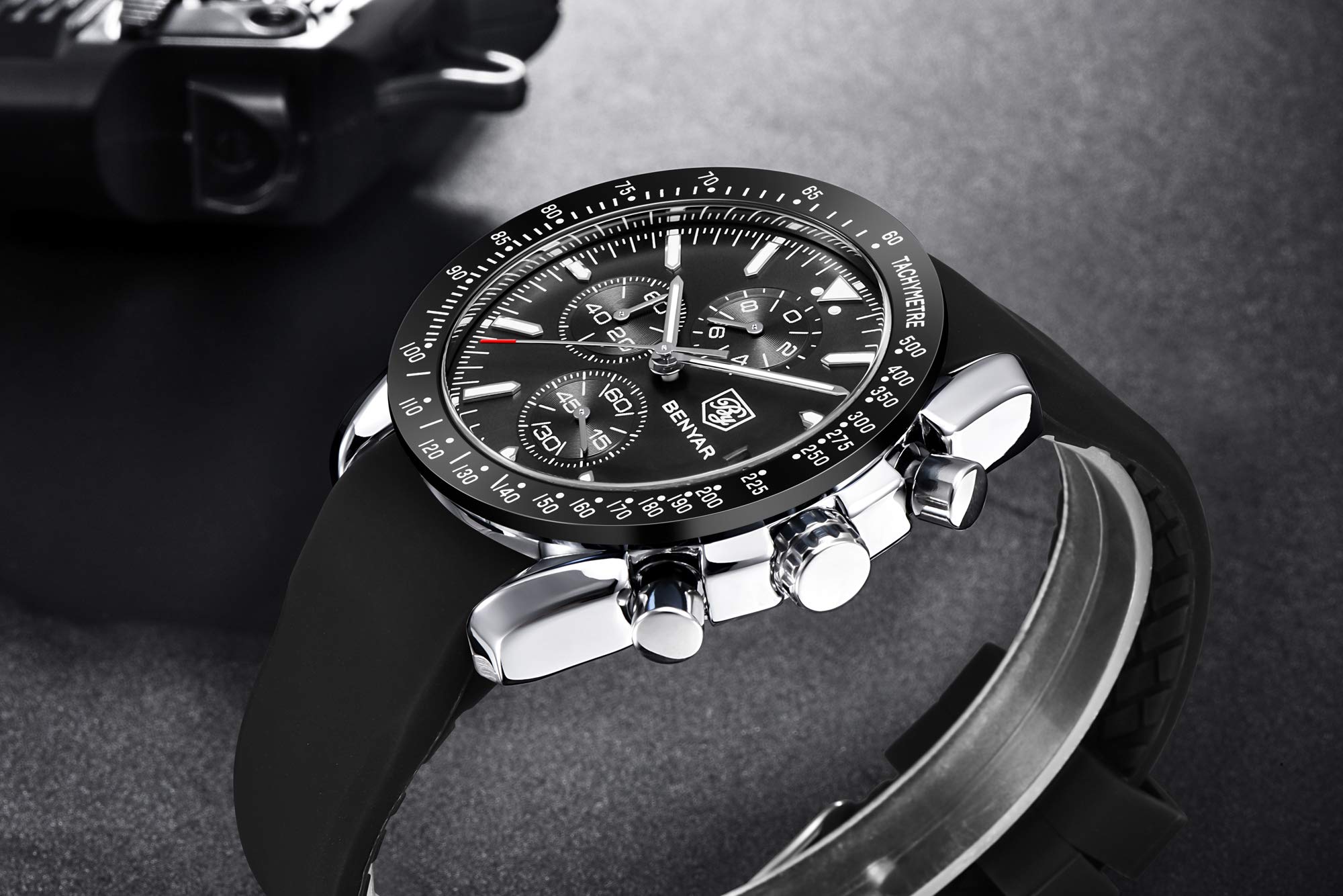 Foto 7 | Reloj By Benyar Cronógrafo Analógico De Cuarzo Impermeable Para Hombre - Venta Internacional.