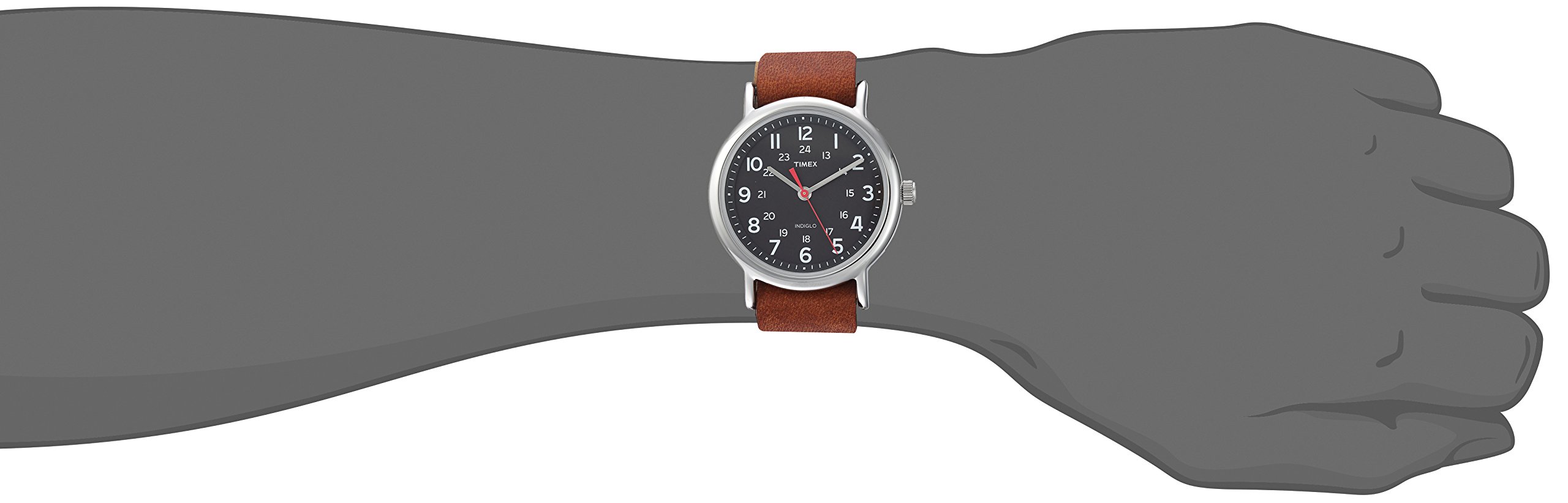 Foto 4 pulgar | Reloj Timex Weekender Unisex Con Carcasa Plateada De 38 Mm Y Correa De Piel - Venta Internacional.