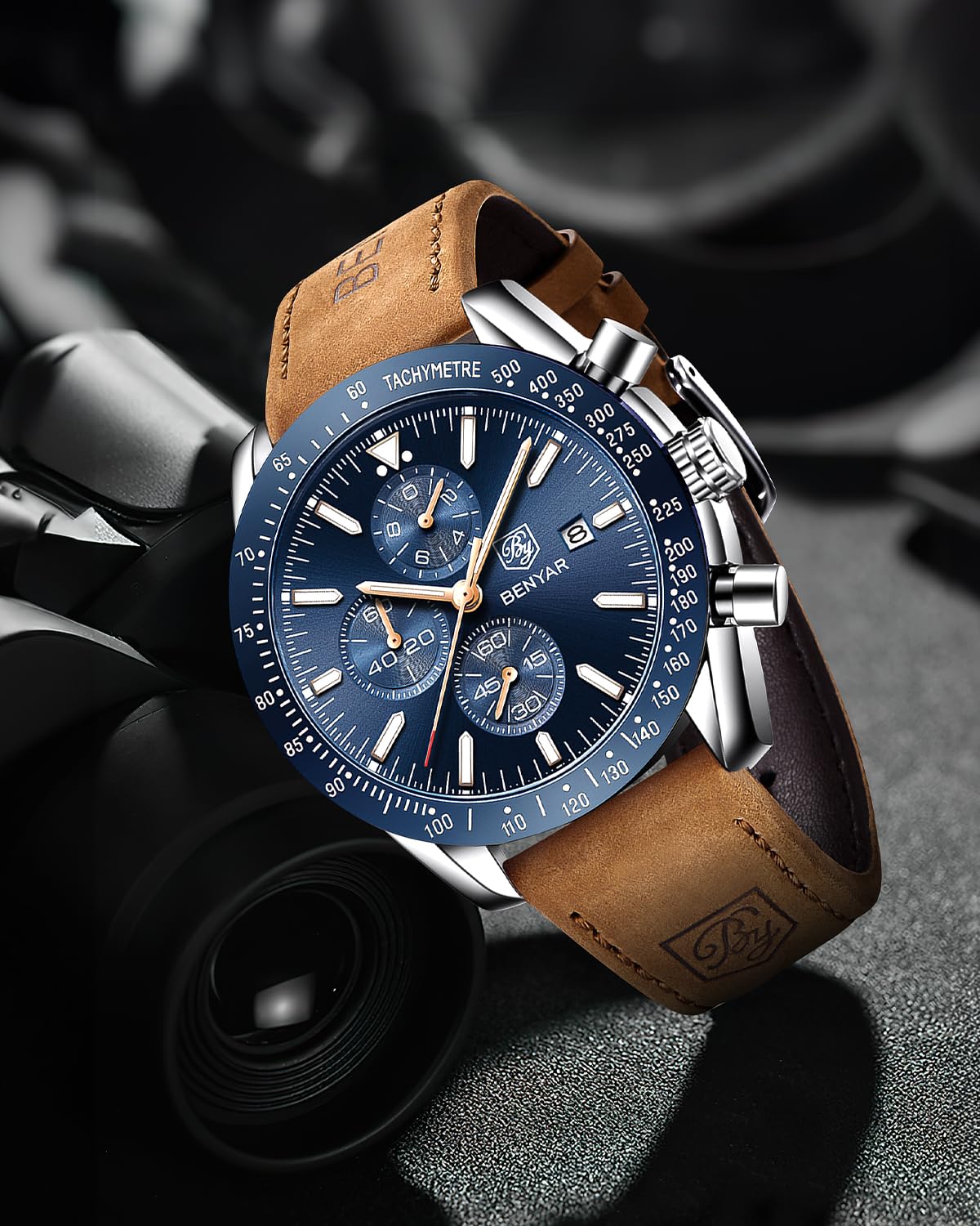 Foto 5 pulgar | Reloj By Benyar Chronograph Quartz Para Hombre, Resistente Al Agua Hasta 30 M - Venta Internacional.