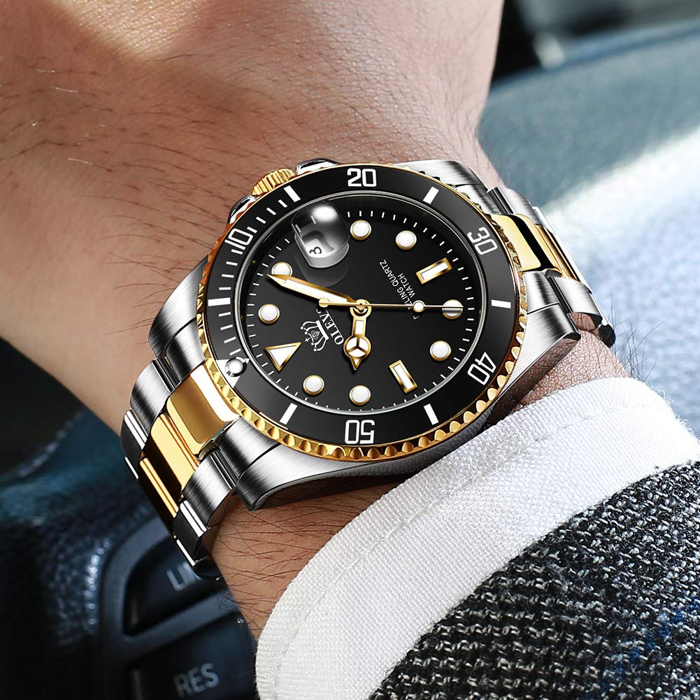Foto 2 | Reloj Olevs Black Classic Para Hombre Con Fecha De Acero Inoxidable - Venta Internacional.