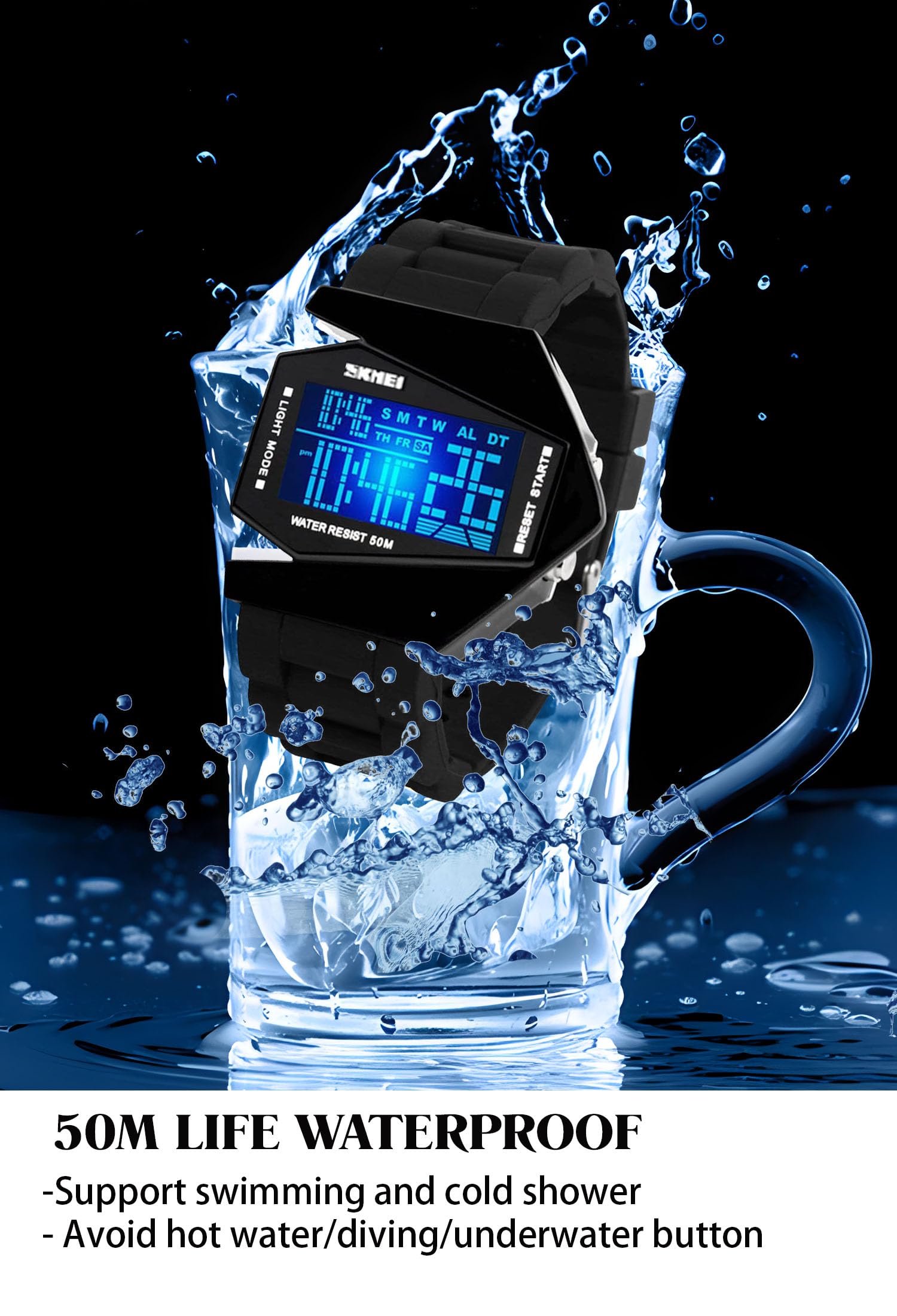Foto 6 pulgar | Reloj Gosasa Para Hombre, Deportivo, Digital, Militar, Digital, Led, Negro - Venta Internacional.