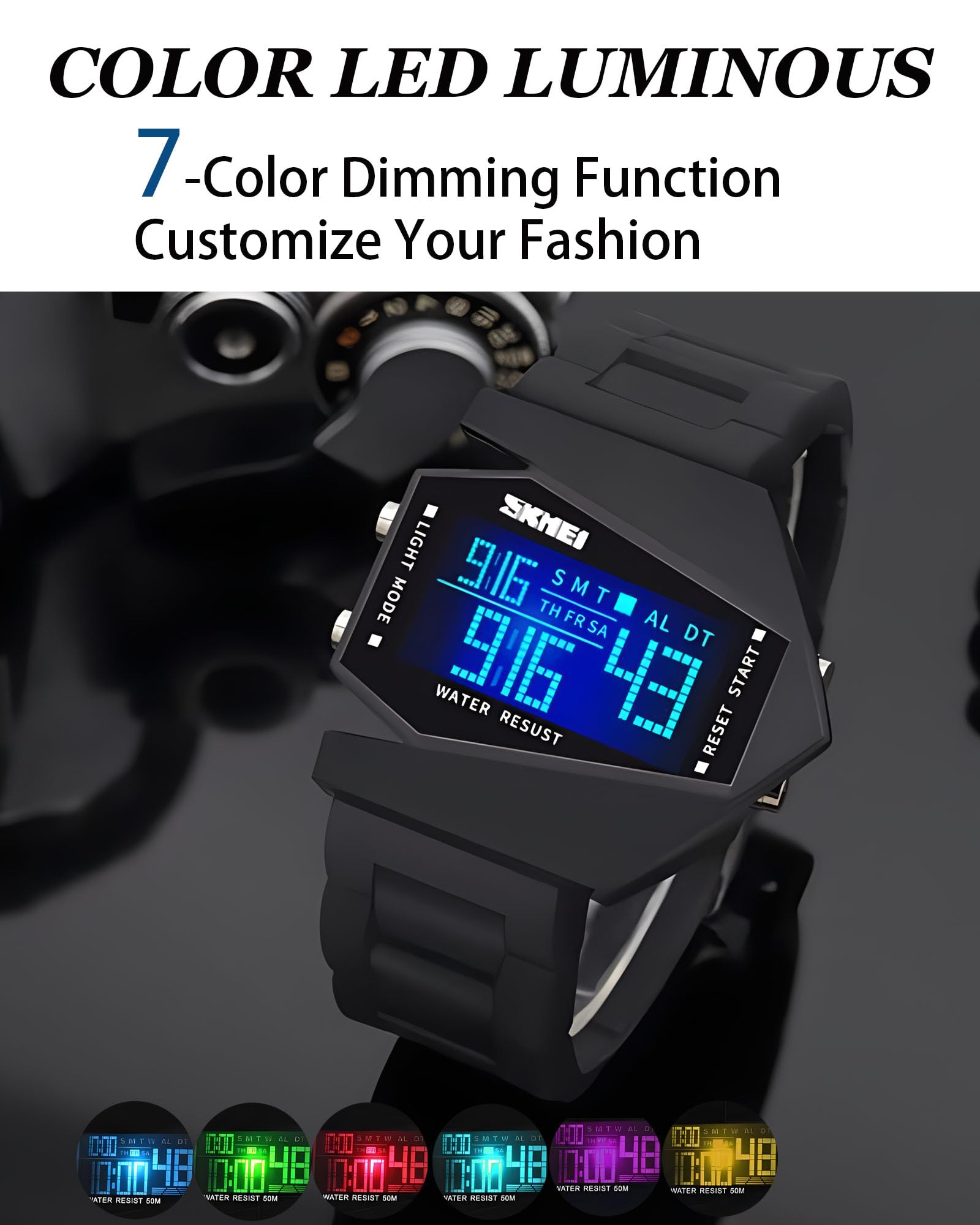 Foto 7 pulgar | Reloj Gosasa Para Hombre, Deportivo, Digital, Militar, Digital, Led, Negro - Venta Internacional.