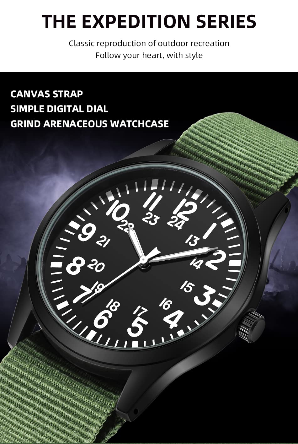 Foto 6 pulgar | Reloj Gosasa Military Sport, Correa Unisex De Nailon Impermeable Hasta 30 M - Venta Internacional.