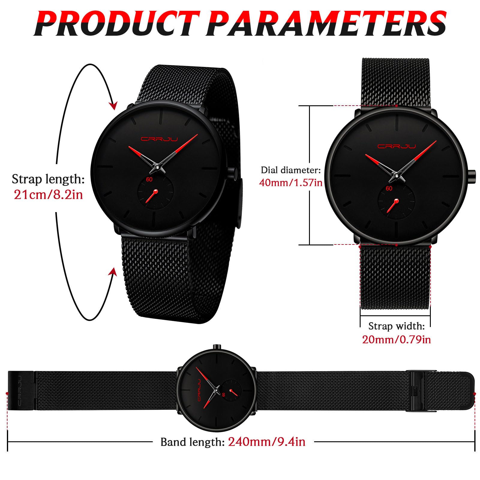Foto 5 pulgar | Reloj Fizili, Ultrafino E Impermeable, A La Moda Para Hombre, Con Correa De Malla - Venta Internacional.