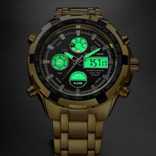 Foto 5 | Reloj Golden Hour De Lujo De Acero Inoxidable Analógico Digital Para Hombre A Prueba De Agua - Venta Internacional.