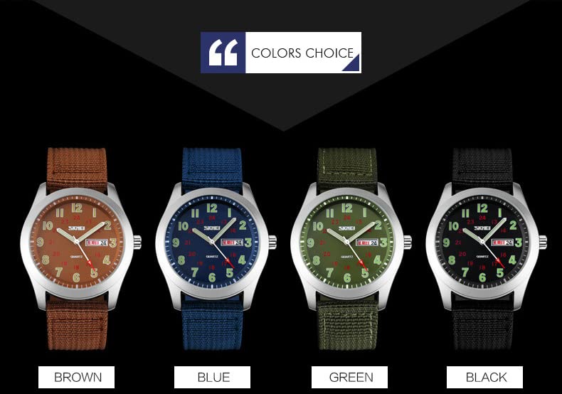 Foto 7 pulgar | Reloj Gosasa Military Sport, Correa De Nailon Impermeable Hasta 30 M - Venta Internacional.