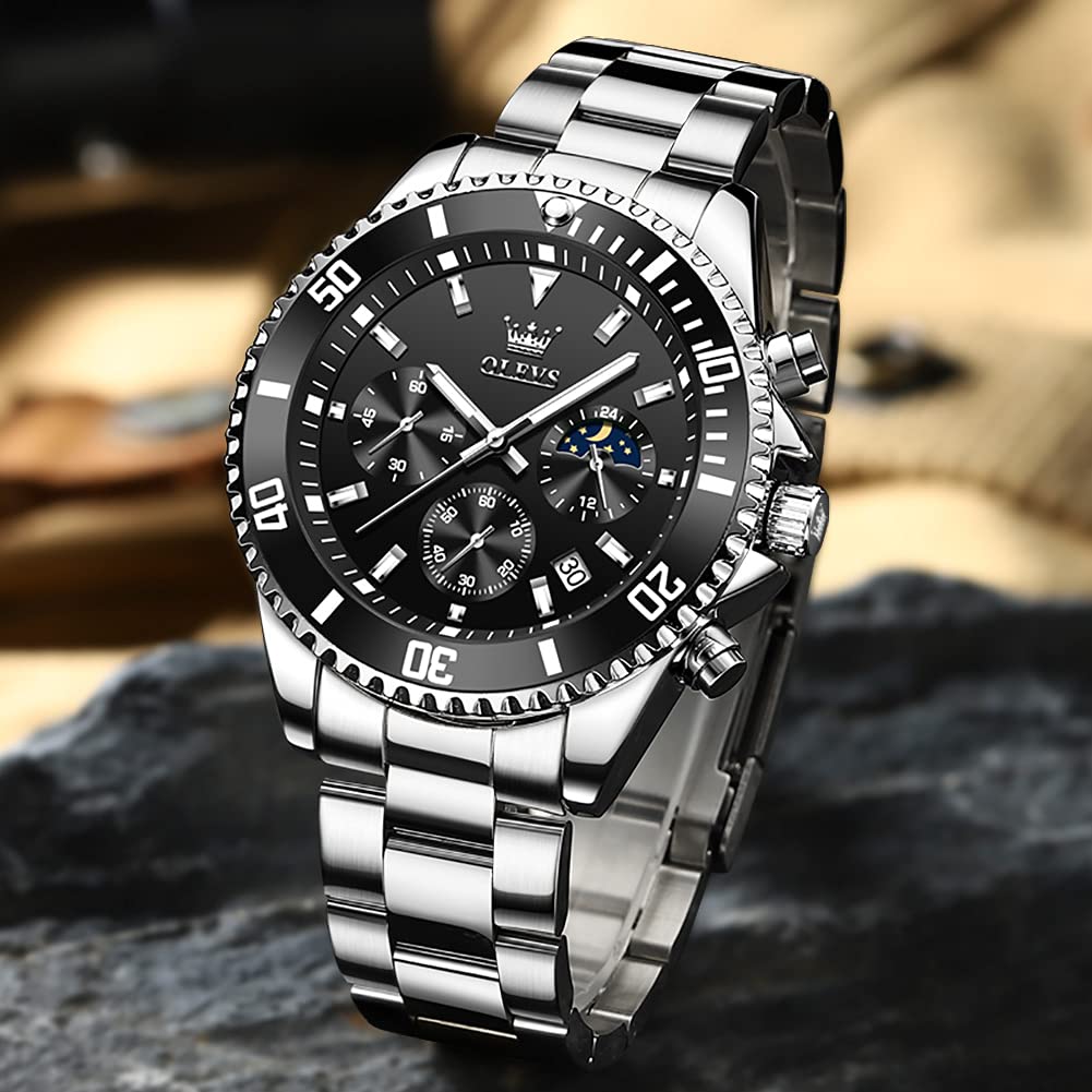 Foto 6 pulgar | Reloj Cronógrafo Olevs Silver De Acero Inoxidable Para Hombre - Venta Internacional.