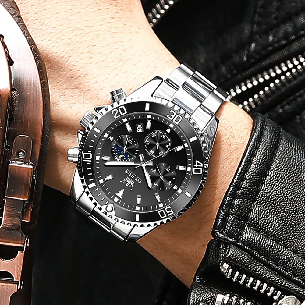 Foto 8 pulgar | Reloj Cronógrafo Olevs Silver De Acero Inoxidable Para Hombre - Venta Internacional.
