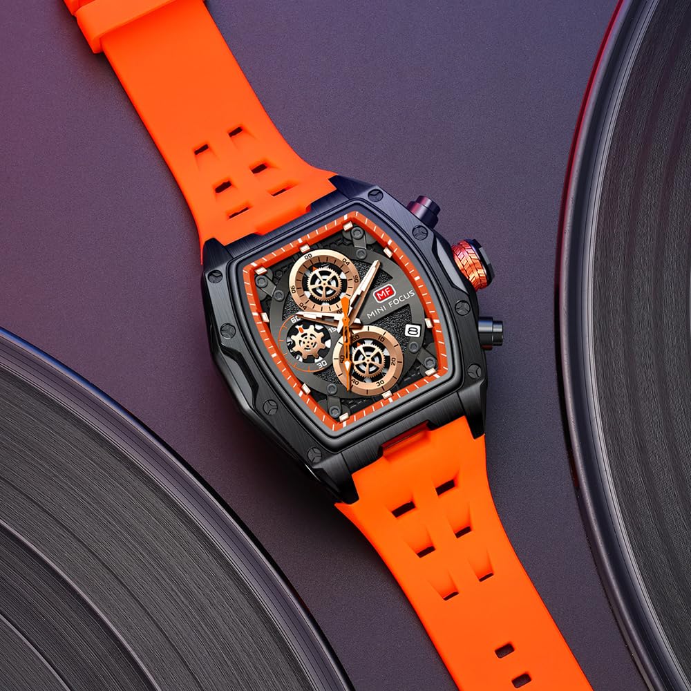 Foto 2 | Reloj Mini Focus Unique Tonneau Chronograph Impermeable Para Hombre - Venta Internacional.